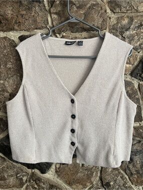 PIECES • Buttoned Waistcoat Tailored Sweater Vest Plus Size XXL Cottagecore boho